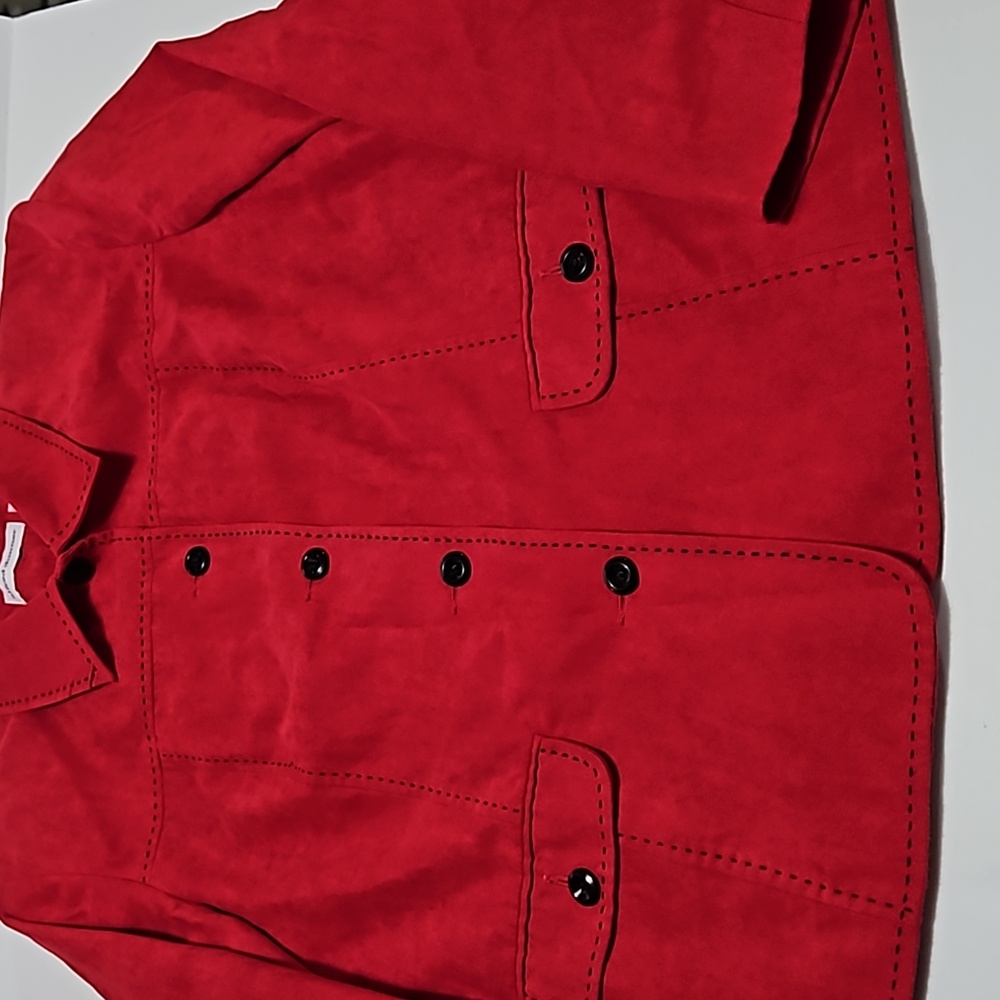 Alfred Dunner Red/Black Women's Lined Blazer Size 14 #W-730